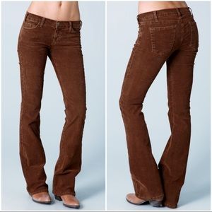Current/Elliott Brown Corduroy Boot Cut Jeans 0 23